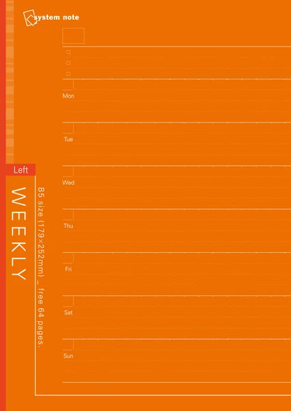 Raymay Fuji B6 Weekly Schedule Notebook - Orange