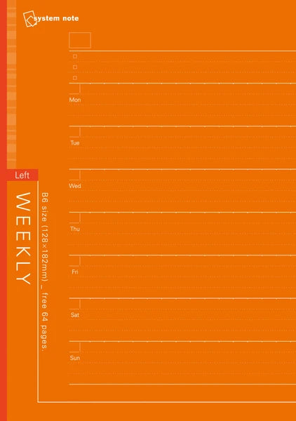 Raymay Fuji B6 Weekly Schedule Notebook - Orange