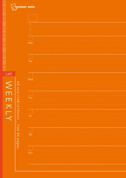 Raymay Fuji A5 Weekly Schedule Notebook - Orange