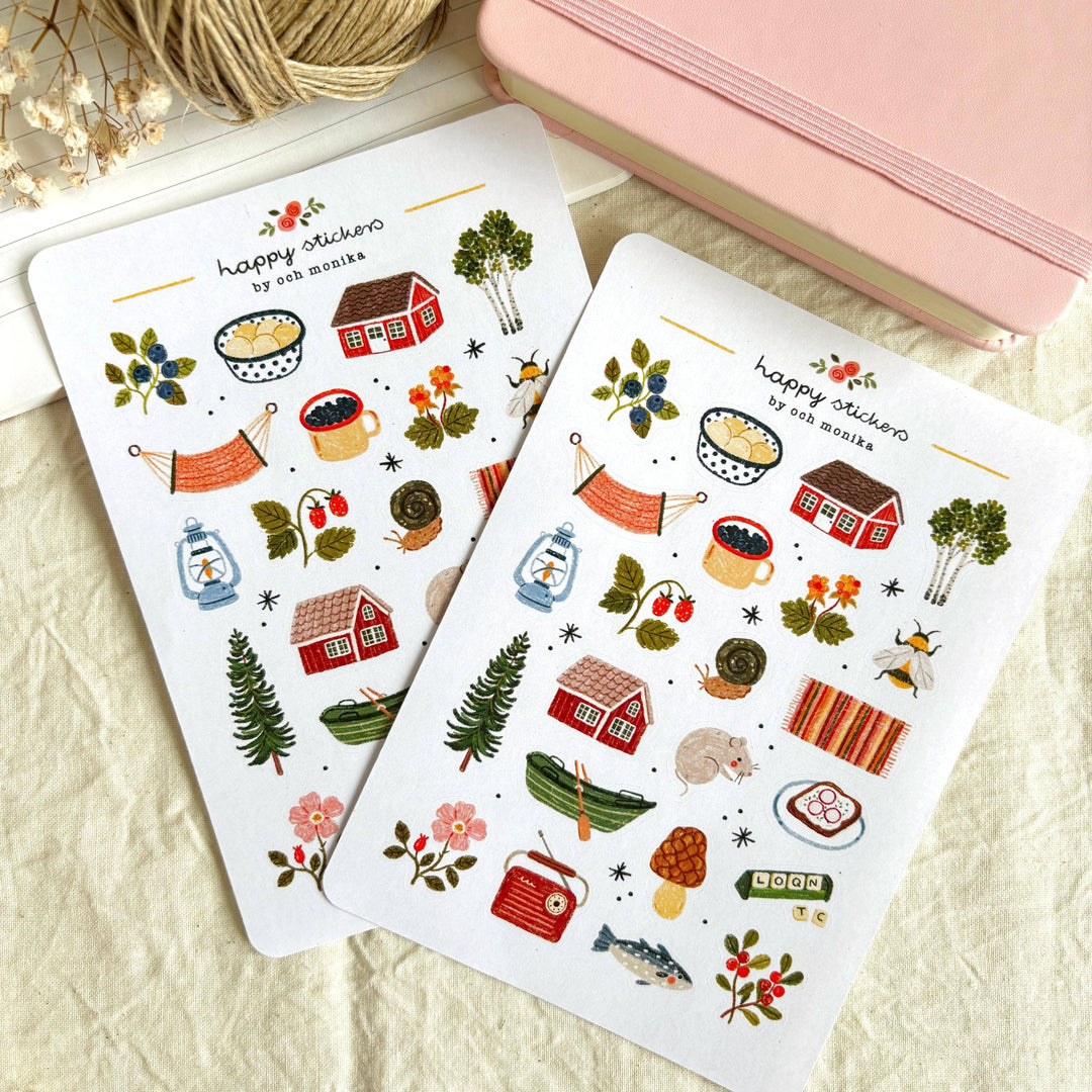 Summer Cottage - Planner &amp; Journal Stickers | A6 Matte Paper