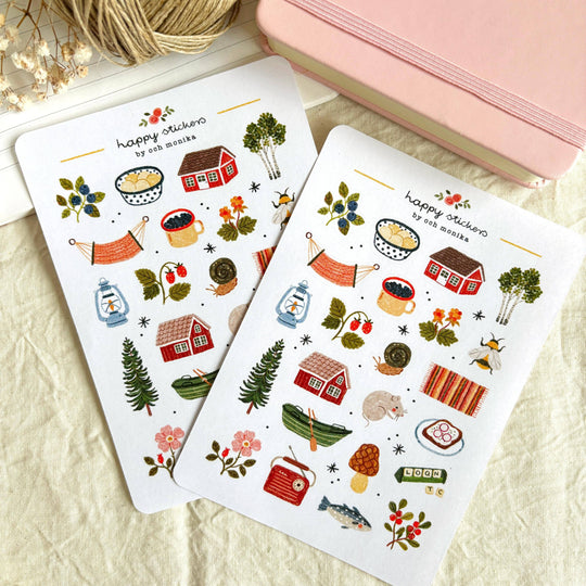 Summer Cottage - Planner &amp; Journal Stickers | A6 Matte Paper