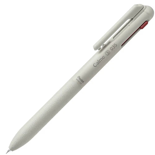 Pentel Calme 3 Colours Ballpoint Pen 0.35mm - Red Blue Gray Barrel