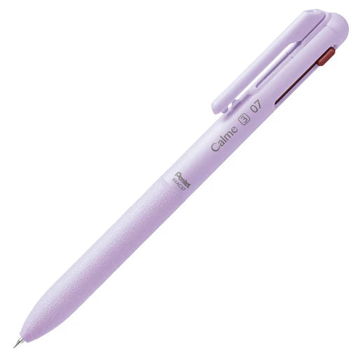 Pentel Calme 3 Colours Ballpoint Pen 0.7mm - Black Red Blue Purple Barrel