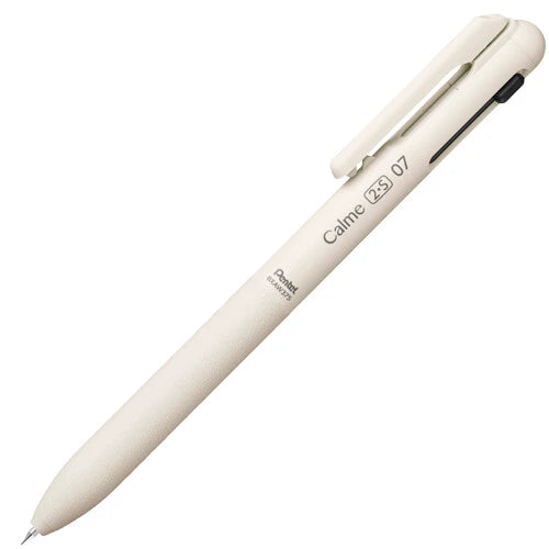 Pentel Calme 2 Colours Ballpoint Pen 0.7mm - Black Red Sharp Beige Barrel