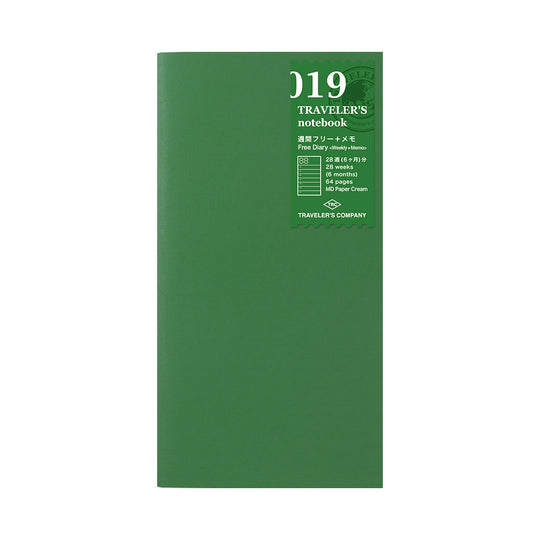 TRAVELER'S notebook 019 Free Weekly Diary + Grid Refill - Regular