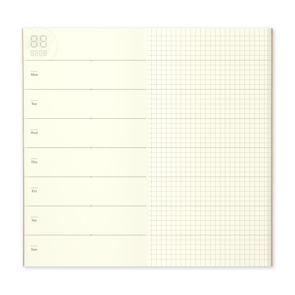 Traveler's Notebook 019 Free Weekly Diary + Grid Refill - Regular