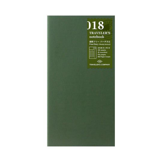 TRAVELER'S notebook 018 Weekly Free Vertical Paper Refill - Regular