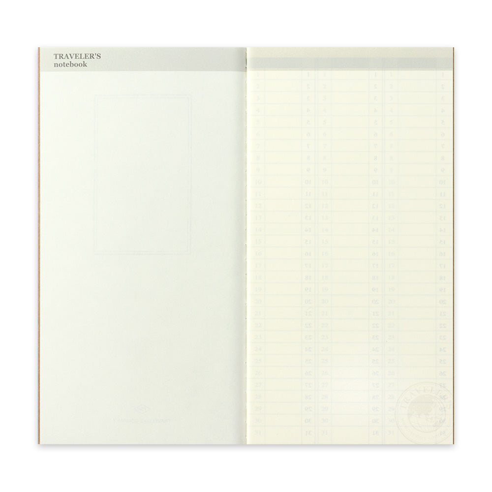 TRAVELER'S notebook 018 Weekly Free Vertical Paper Refill - Regular