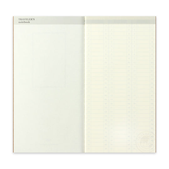 TRAVELER'S notebook 018 Weekly Free Vertical Paper Refill - Regular