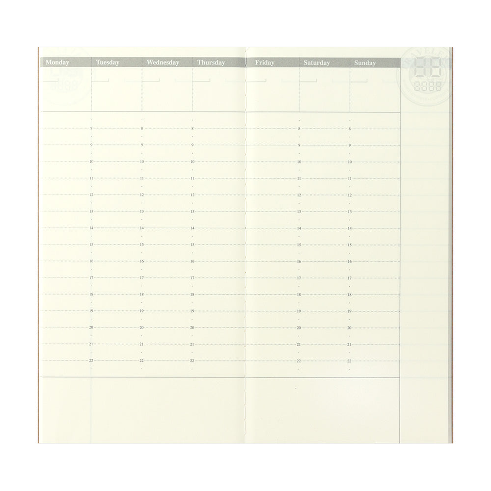 TRAVELER'S notebook 018 Weekly Free Vertical Paper Refill - Regular