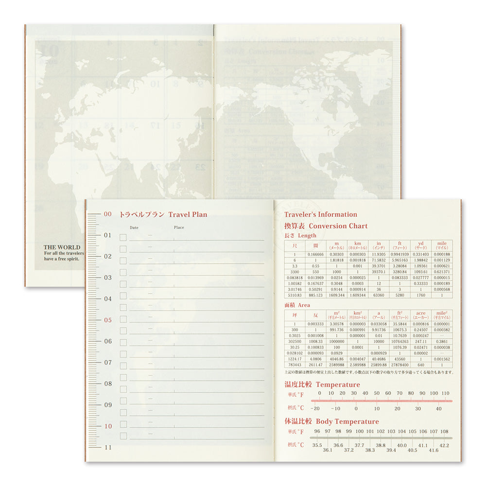 TRAVELER'S notebook 'Love and Trip' Monthly 2025 Calendar Insert- Passport