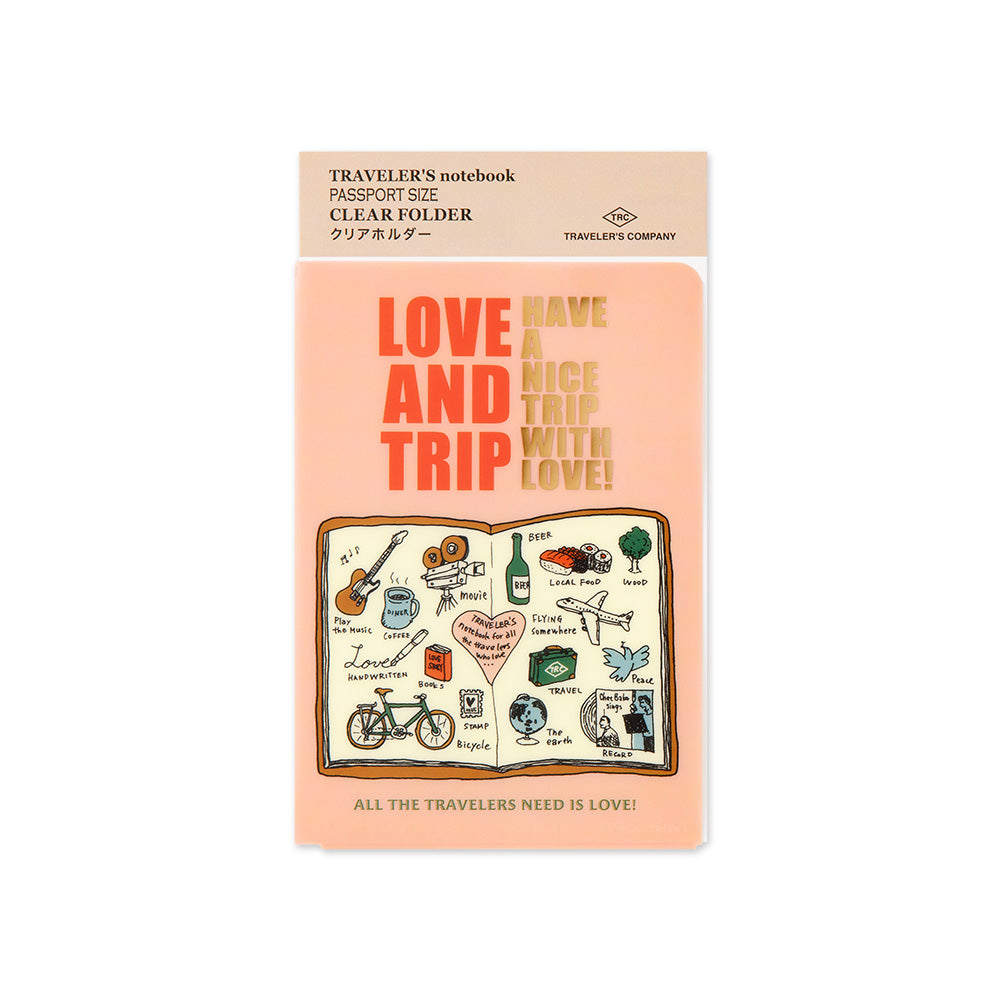 TRAVELER'S notebook 'Love and Trip' Clear Folder- Passport