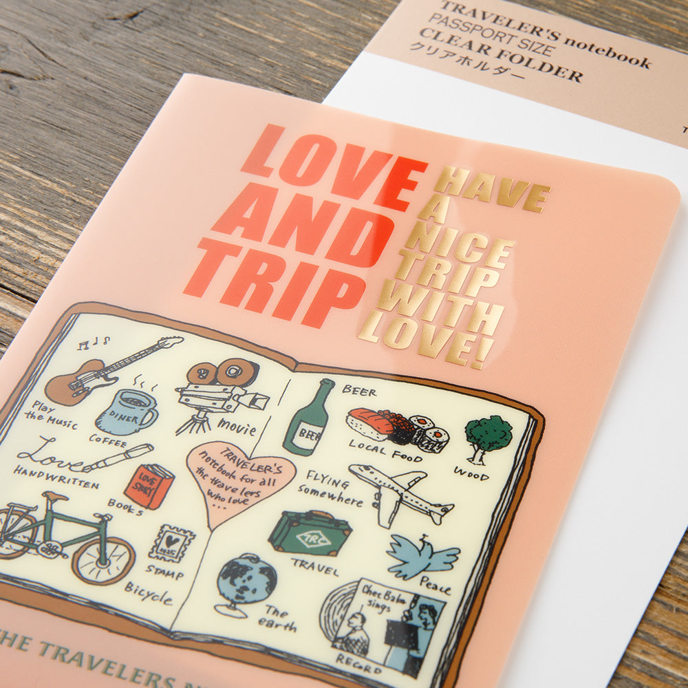 TRAVELER'S notebook 'Love and Trip' Clear Folder- Passport