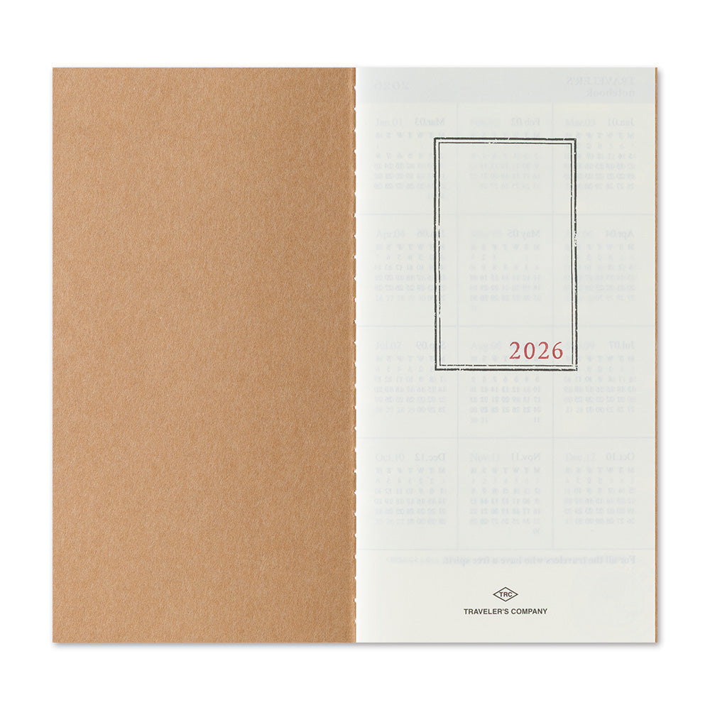 TRAVELER'S notebook Refill 2026 Monthly- Regular