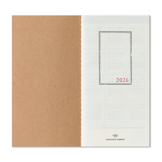TRAVELER'S notebook Refill 2026 Monthly- Regular