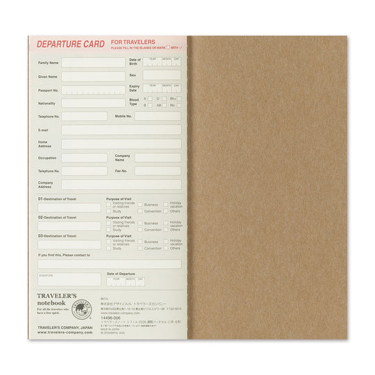 TRAVELER'S notebook Refill 2026 Weekly Vertical