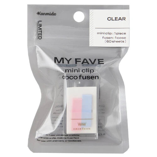 Kanmido My Fave Coco Fusen Sticky Notes Mini Clip- Clear