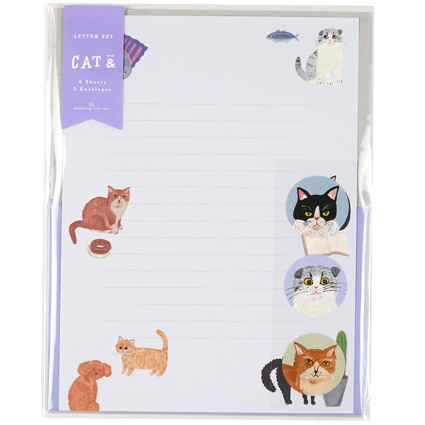 Cat and Kahoko Sodeyama Letter Set- Cat Purple