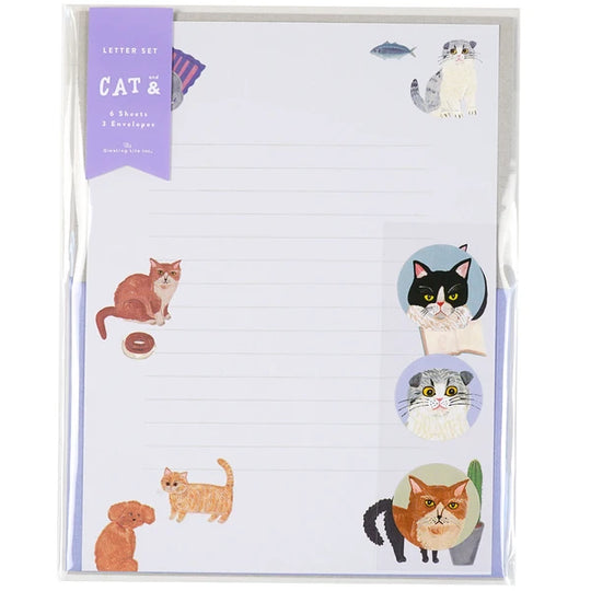 Cat and Kahoko Sodeyama Letter Set- Cat Purple