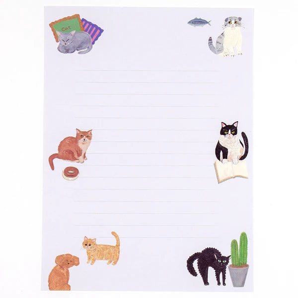 Cat and Kahoko Sodeyama Letter Set- Cat Purple