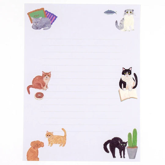 Cat and Kahoko Sodeyama Letter Set- Cat Purple