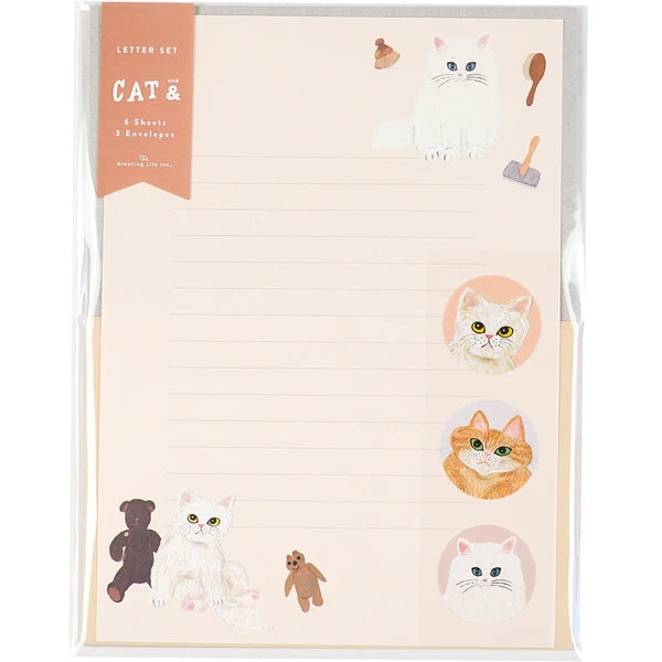 Cat and Kahoko Sodeyama Letter Set- Cat Beige