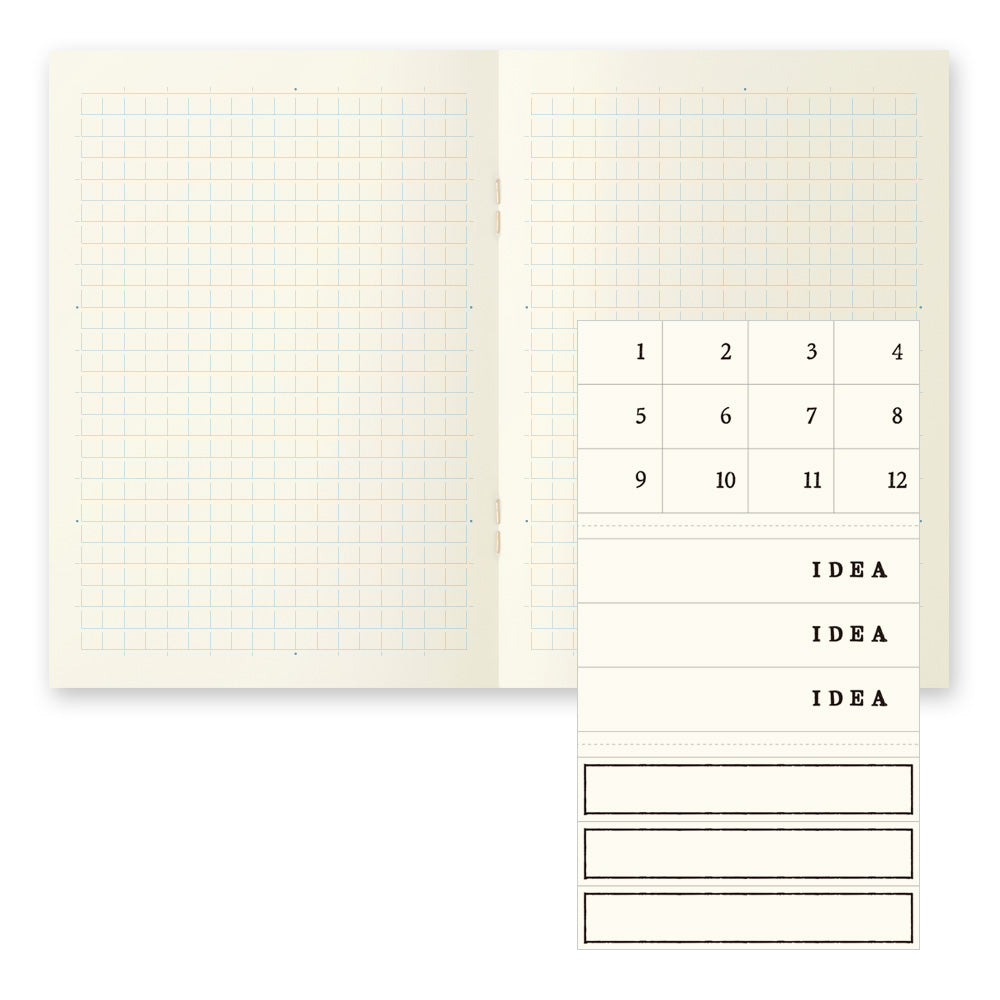 MD Notebook Light <A6> Grid 3pcs Pack A