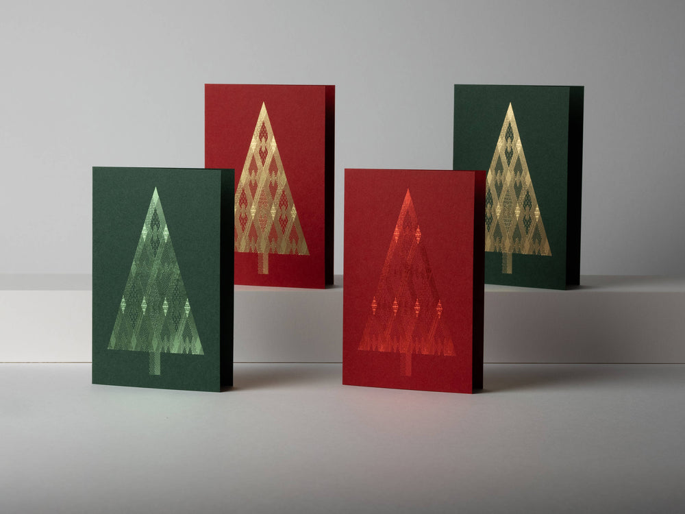 Red Foil Tree Card | All Is Bright: Red and Red