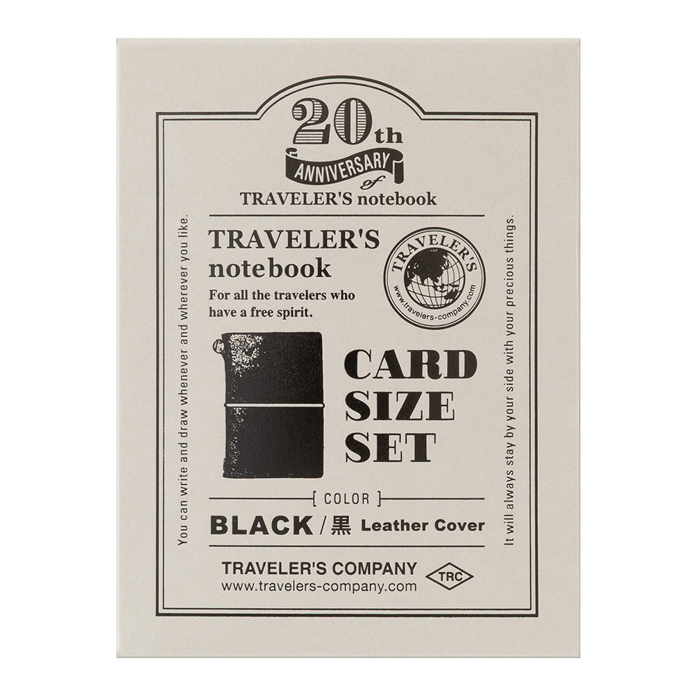 PRE- ORDER** TRAVELER'S notebook 20th Anniversary Card Size Set- Black