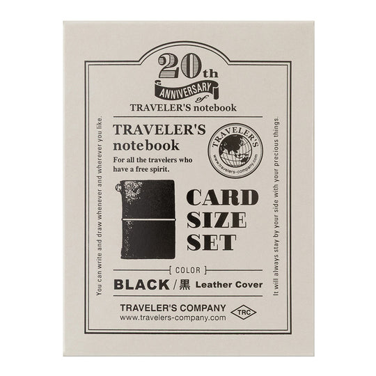 PRE- ORDER** TRAVELER'S notebook 20th Anniversary Card Size Set- Black