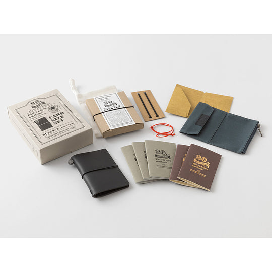 PRE- ORDER** TRAVELER'S notebook 20th Anniversary Card Size Set- Black