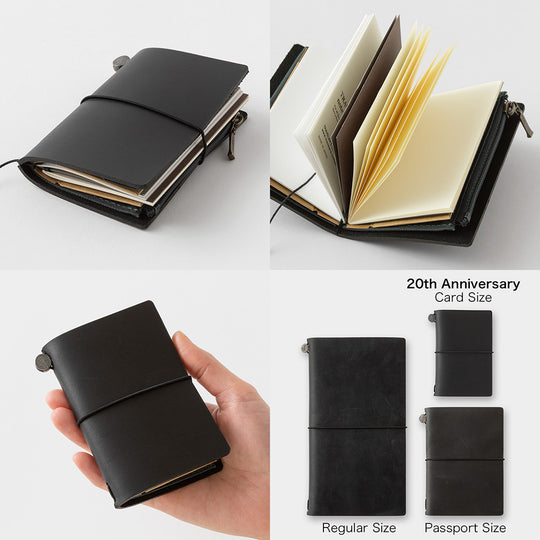 PRE- ORDER** TRAVELER'S notebook 20th Anniversary Card Size Set- Black