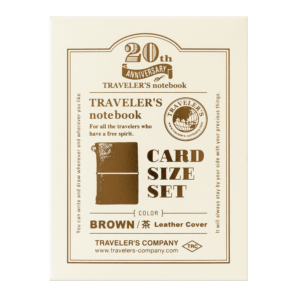 PRE- ORDER**TRAVELER'S notebook 20th Anniversary Card Size Set- Brown