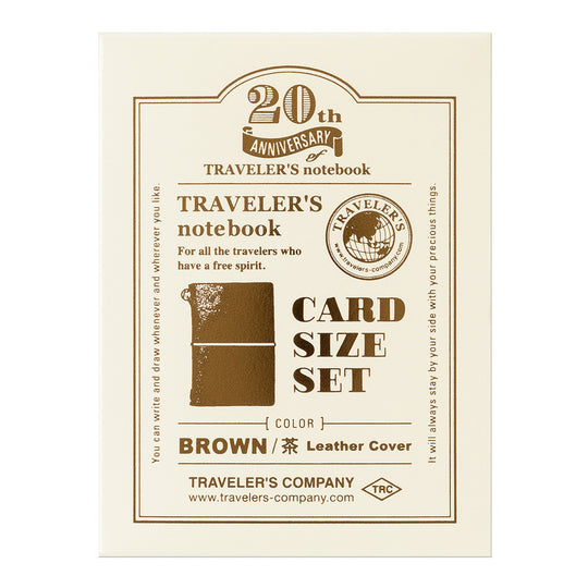 PRE- ORDER**TRAVELER'S notebook 20th Anniversary Card Size Set- Brown