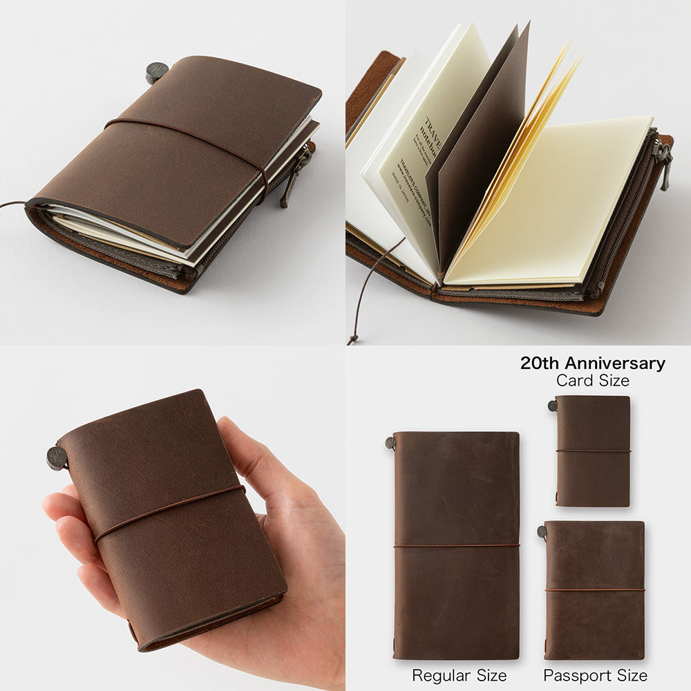 PRE- ORDER**TRAVELER'S notebook 20th Anniversary Card Size Set- Brown