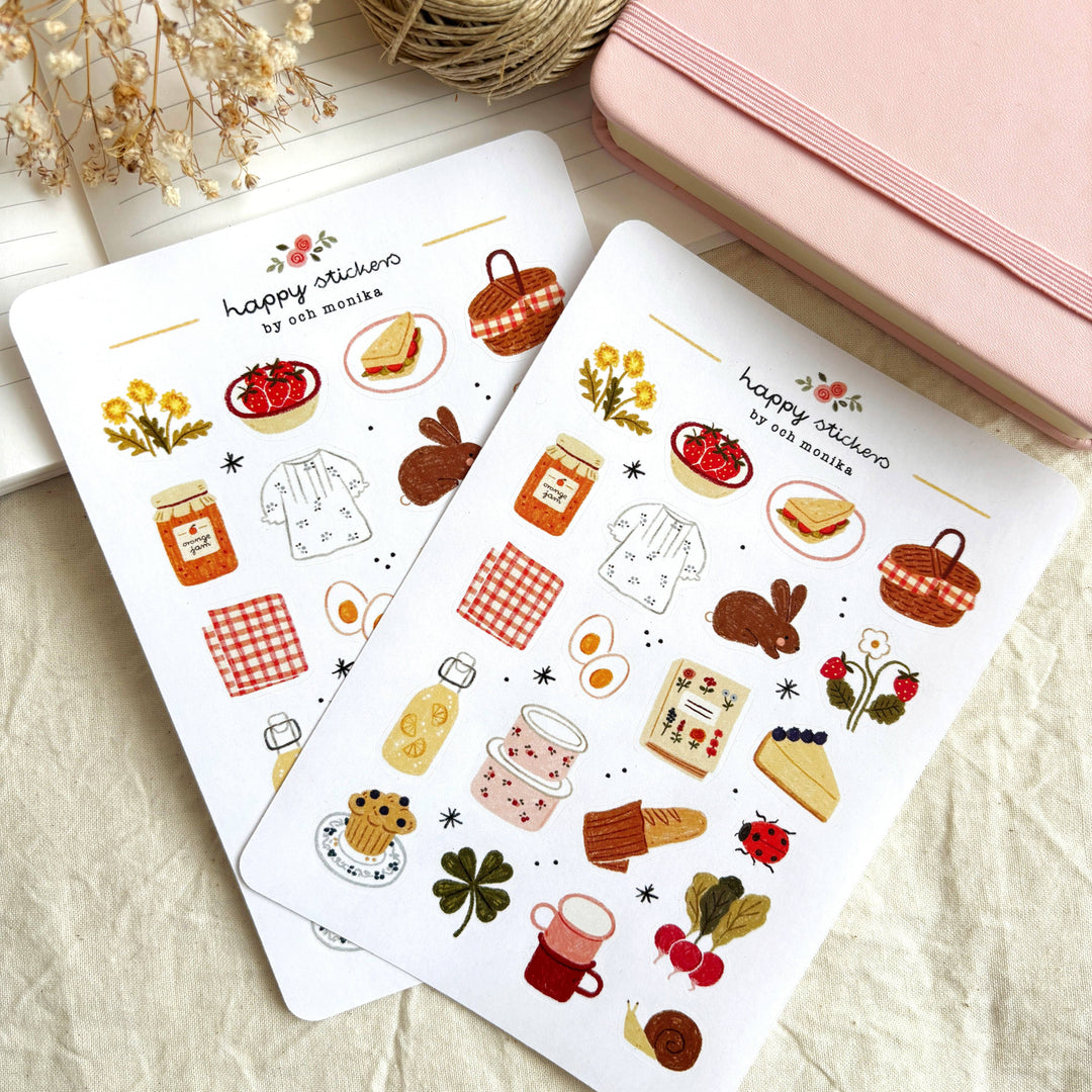 Spring Picnic - Planner &amp; Journal Stickers | A6 Matte Paper