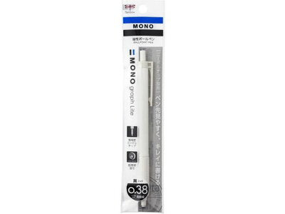 Tombow Monograph Lite Ballpoint Pen Smokey Colours 0.38mm - Smoky White