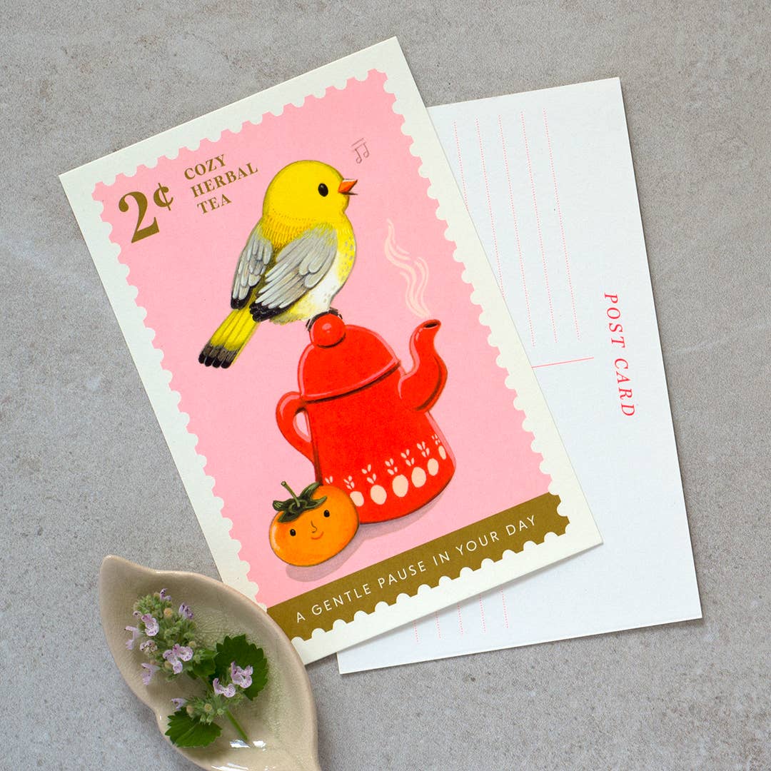Cozy Herbal Tea Postcard