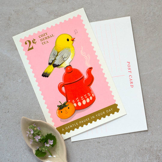 Cozy Herbal Tea Postcard