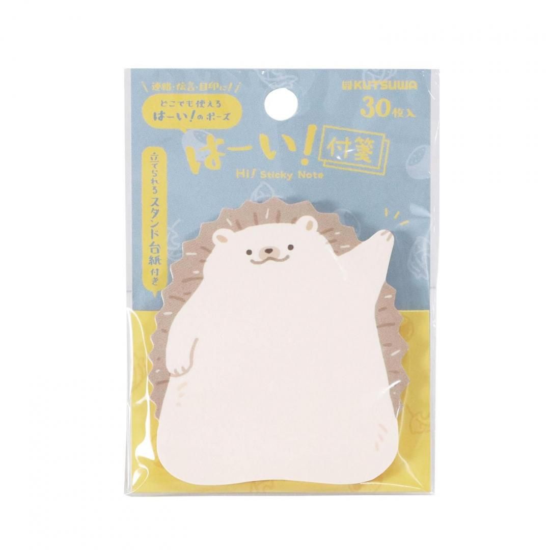 Kutsuwa Hi! Sticky Notes - Hedgehog
