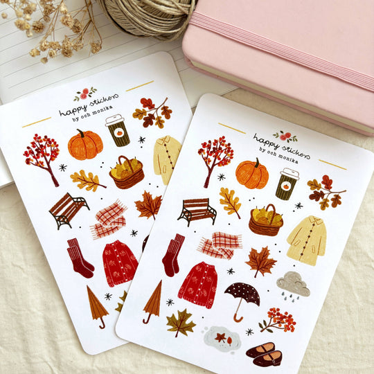 Autumn Walk - Sticker Sheet | Fall Planner Stickers