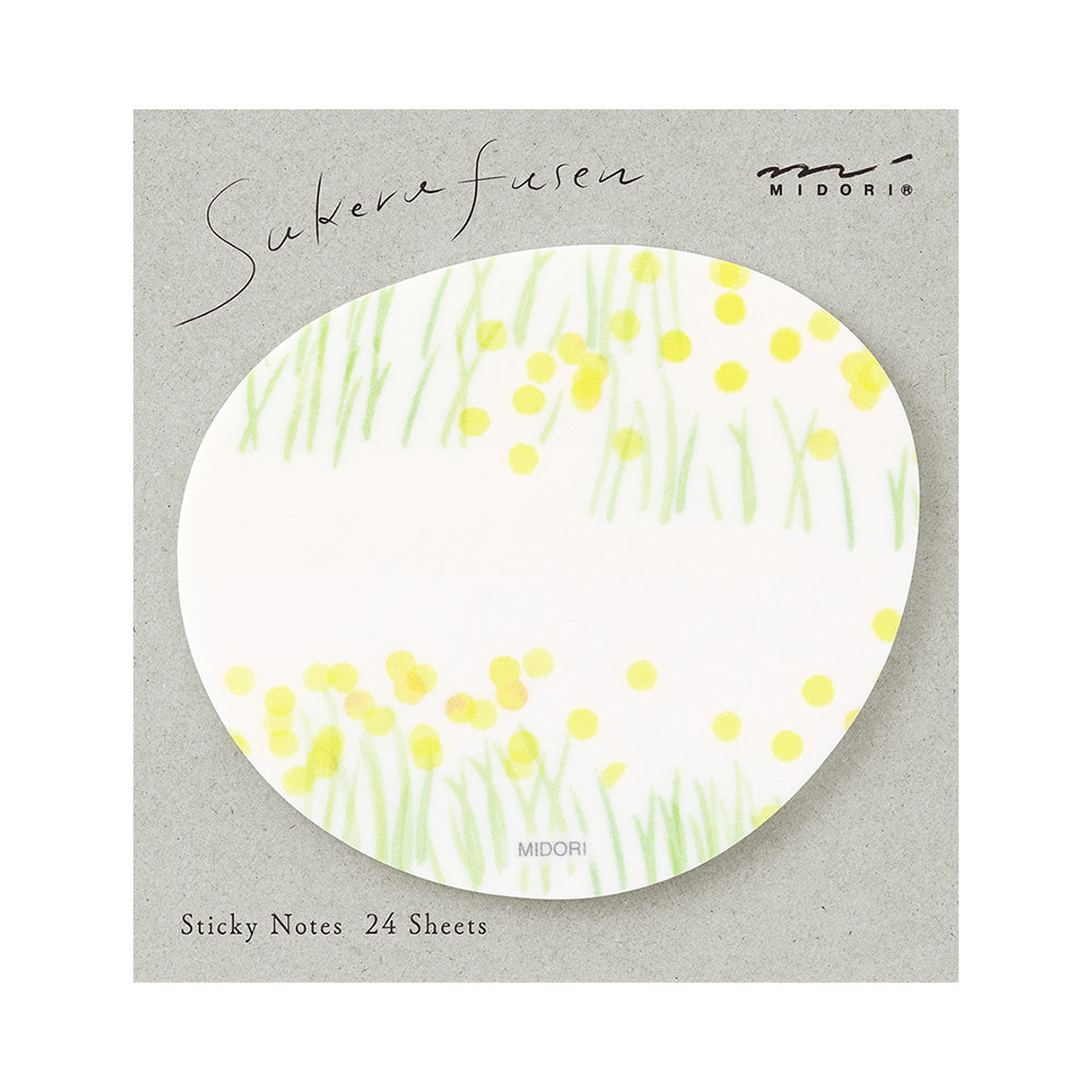 Midori Sticky Notes Transparency Flower Garden Yellow