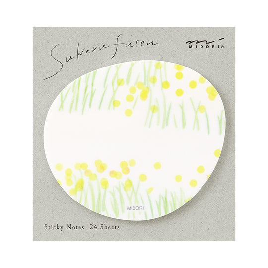 Midori Sticky Notes Transparency Flower Garden Yellow