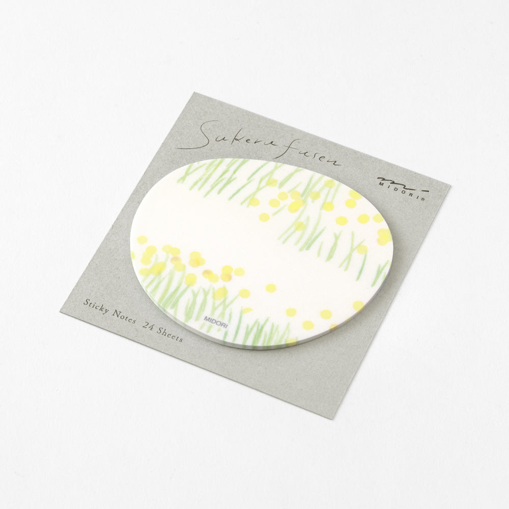 Midori Sticky Notes Transparency Flower Garden Yellow