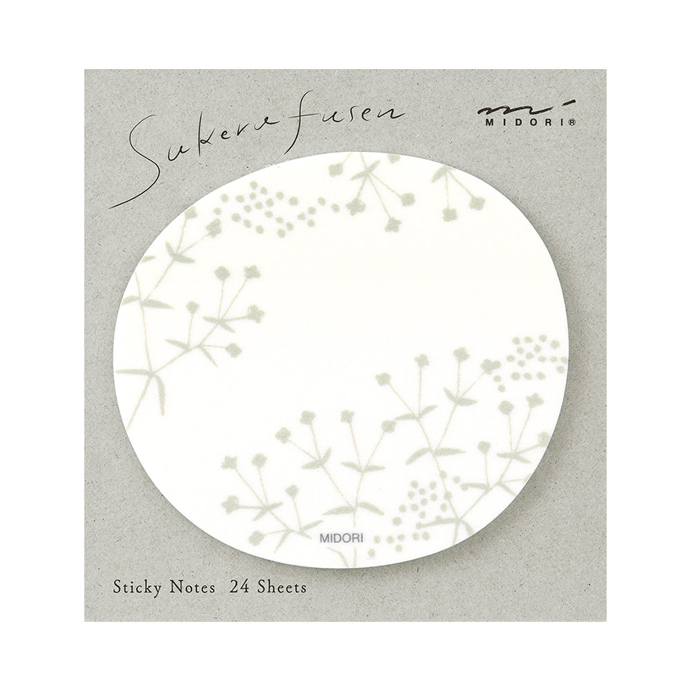 Midori Sticky Notes Transparency Small Flowers White