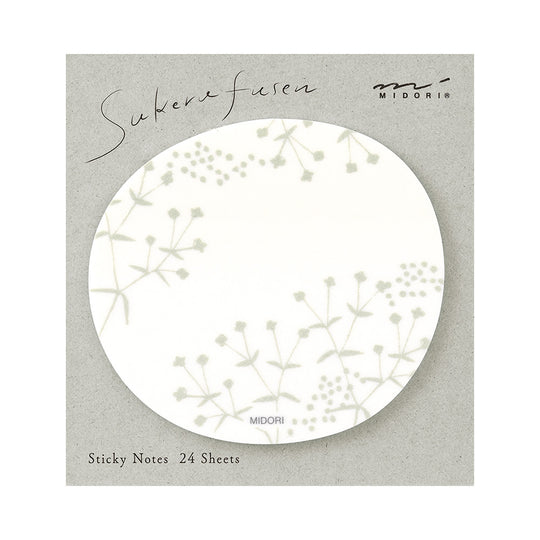 Midori Sticky Notes Transparency Small Flowers White