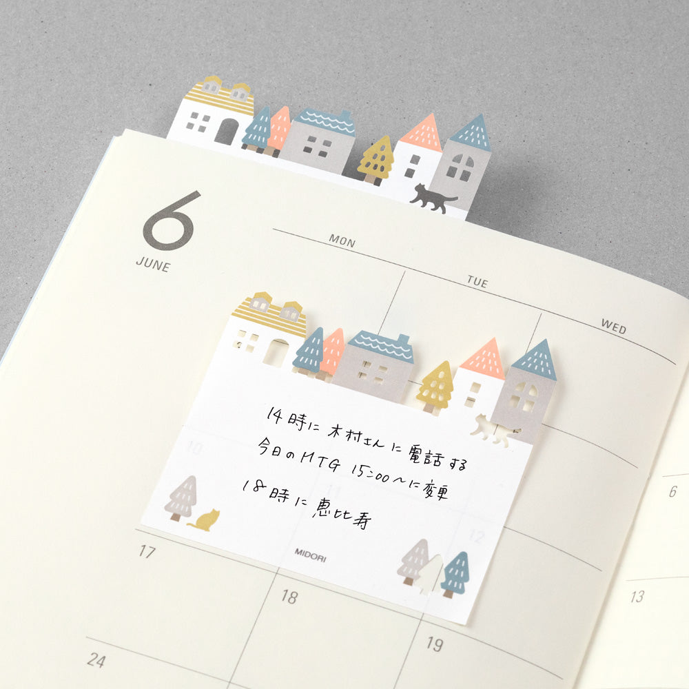Midori Sticky Notes Die-Cutting Town