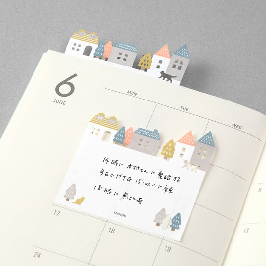 Midori Sticky Notes Die-Cutting Town