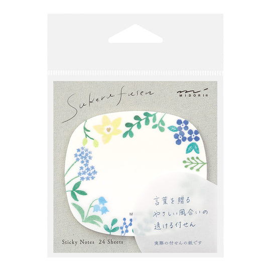 Midori Sticky Notes Transparency Wild Flowers
