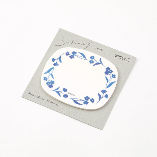 Midori Sticky Notes Transparency Blue Flowers